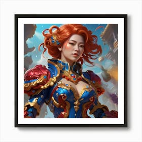 Chinese Girl In Armor Art Print