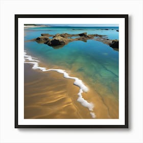 Translucent Blue Sea, White Surf on the Beach Art Print