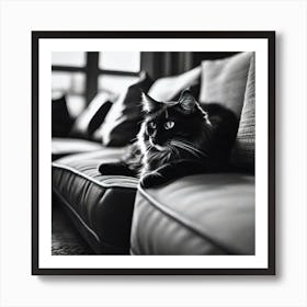 Black And White Cat 28 Art Print