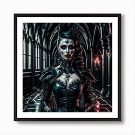 Gothic Girl In Castle Art Print