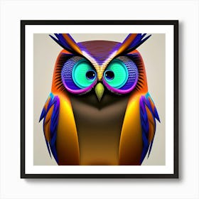 Colorful Owl 40 Art Print