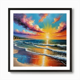 Sunset On The Beach 5 Art Print