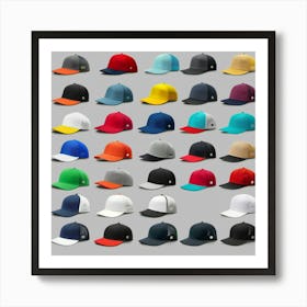 Baseball Caps Art Print