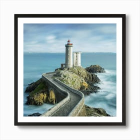 Lighthouse On The Coast Art Print