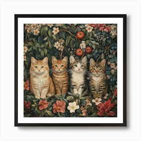 Kittens In The Garden Art Art Print