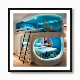 Underwater Bunk Bed Art Print