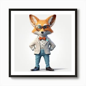 Fox In Glasses Poster