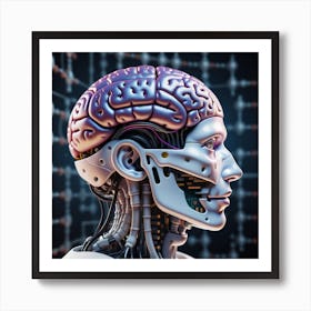 3d Rendering Of A Human Brain 5 Art Print