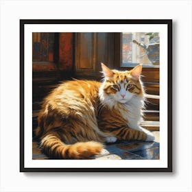 Cat In A Window Art Print