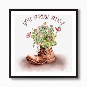 You Grow Girl Wildflowers Art Print