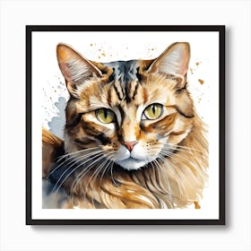 Watercolor Of A Cat Art Print