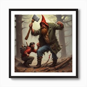 Gnome In The Woods Art Print