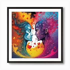 Two Lovers In Love Art Print