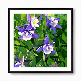 Columbine Flowers Art Print