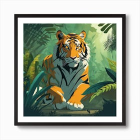 Tiger In The Jungle 33 Art Print