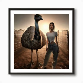 Emu With Friend Art Print