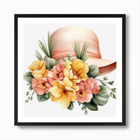 Hat With Flowers 3 Art Print