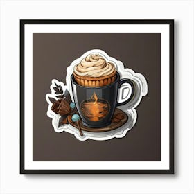 Coffee Cup Sticker Art Print
