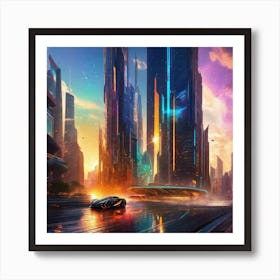 Futuristic City 170 Art Print