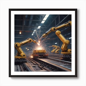 Robots In The Factory 1 Art Print