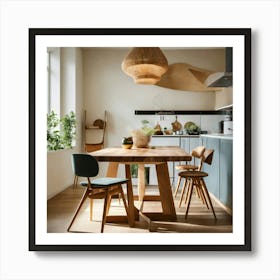 A Photo Of A Kitchen With A Modern Dining Table 8 Art Print