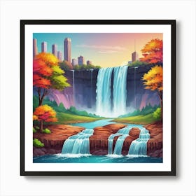 Natural Waterfall Art Print