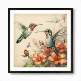 Hummingbirds 13 Art Print