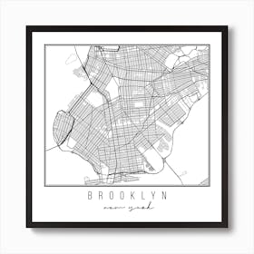 Brooklyn New York Street Map Art Print