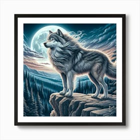 Wolf in wild 3 Art Print