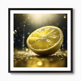 Golden Lemon Slice Art Print