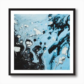 Blue And Black Abstract Painting Art Print