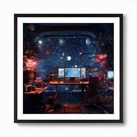 Space Office 6 Art Print