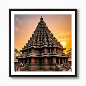 Meenakshi Temple, India Cubism Style Art Print