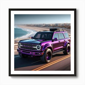 Purple Ford Bronco 2 Art Print