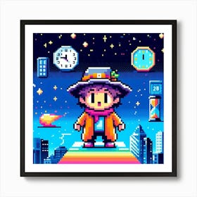 8-bit time-traveling adventure 3 Art Print