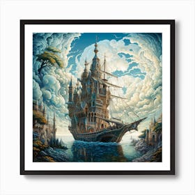 Ship In The Sky Art Print