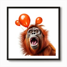 Orangutan With Balloons 3 Art Print