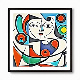 Abstract Art Lady In Room Art Print