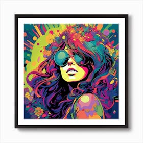 Girl In Sunglasses Art Print