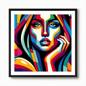 Colorful Abstract Woman Art Print