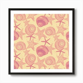 Pattern Sea Shells Art Print