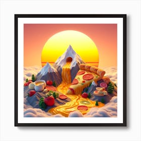 Pizza In The Sky Art Print