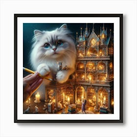 Cat In A Castle Art Print