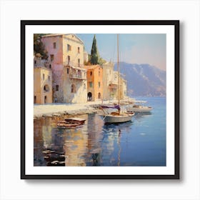 Seaside Impressions: Palatial Allure Art Print