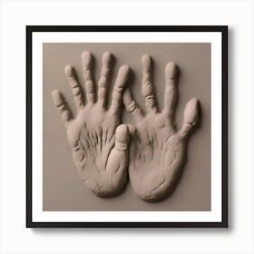 Two Hands On A Wall Art Print