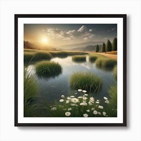 Sunrise By The Lake 1 Art Print