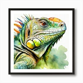 Iguana Watercolor 2 Art Print