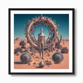 Man In The Desert 202 Art Print