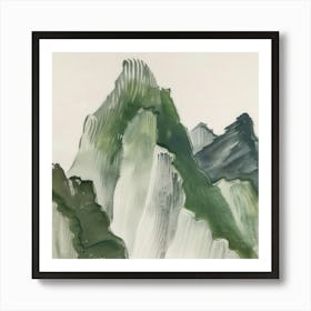 Japanese Watercolour Of Mount Mizugaki 5 Art Print