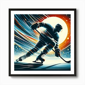 Hockey Player On The Ice Art Print